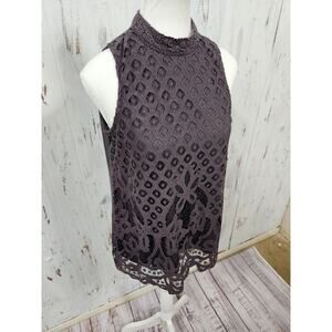 Rewind Top Womens Sz M Sleeveless Lace Romantic Victorian Chocker Neck NWOT